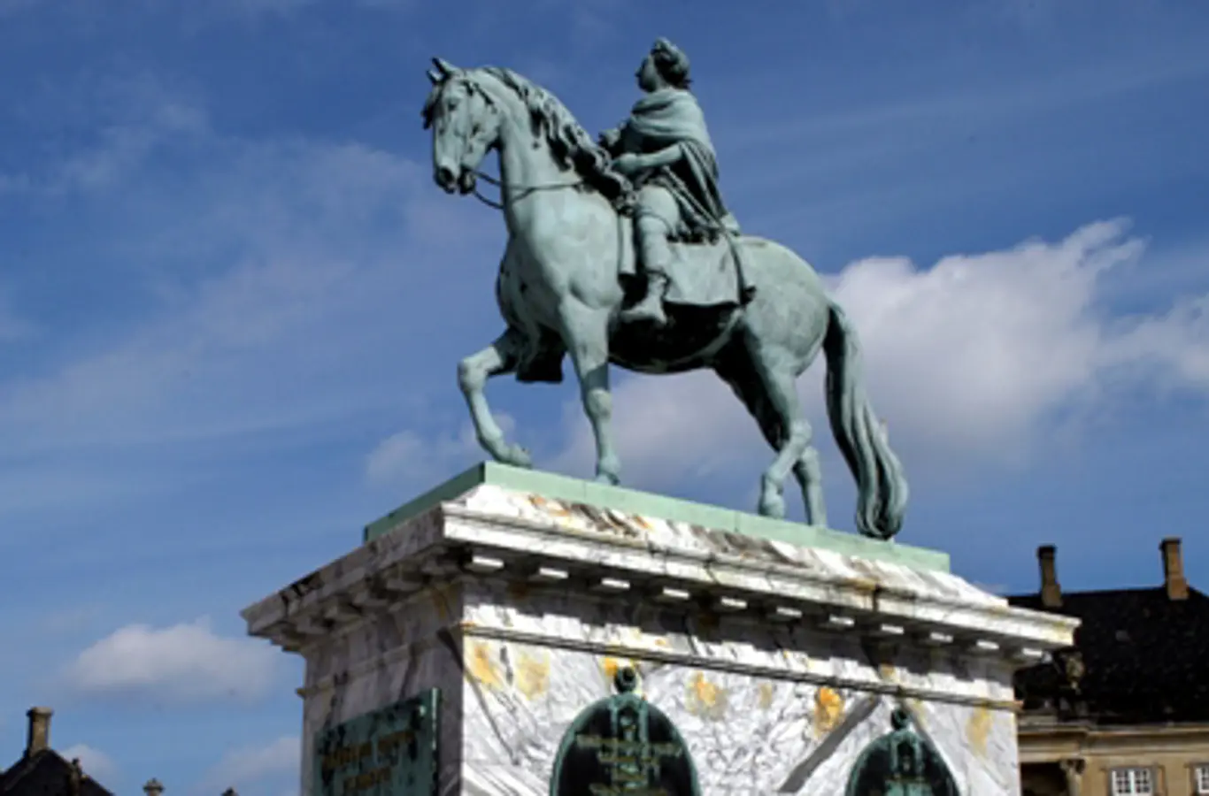 Rytterstatuen på Amalienborg Slotsplads.