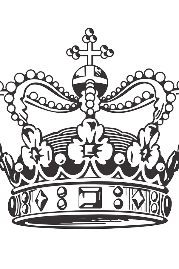 Den kongelige krone tegnet af Claus Achton Friis i 1972.