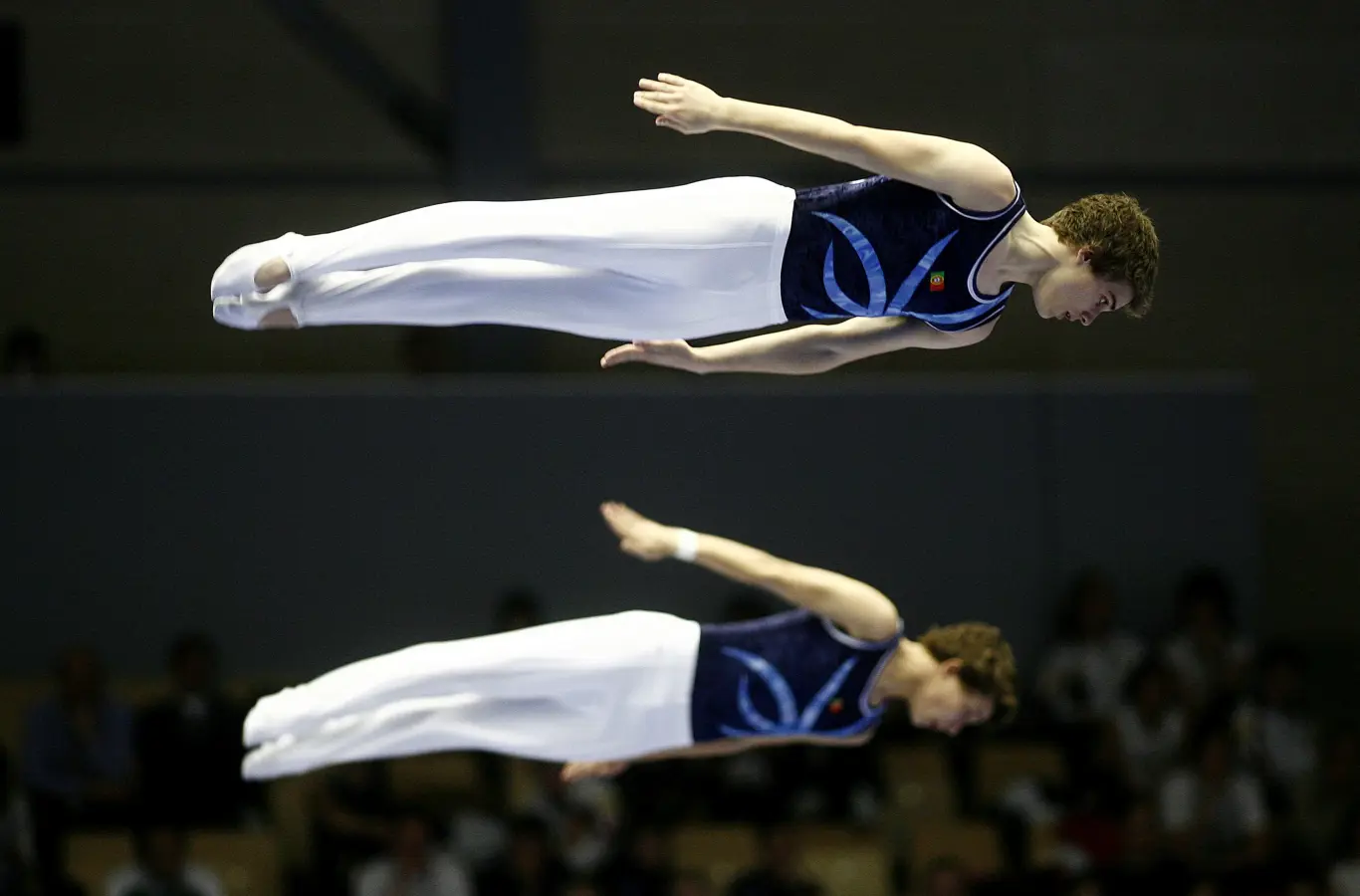 Disciplinen synkron trampolinspring ved Europamesterskaberne i trampolin, tumbling og dobbelt minitrampolin 2013 i Odense.